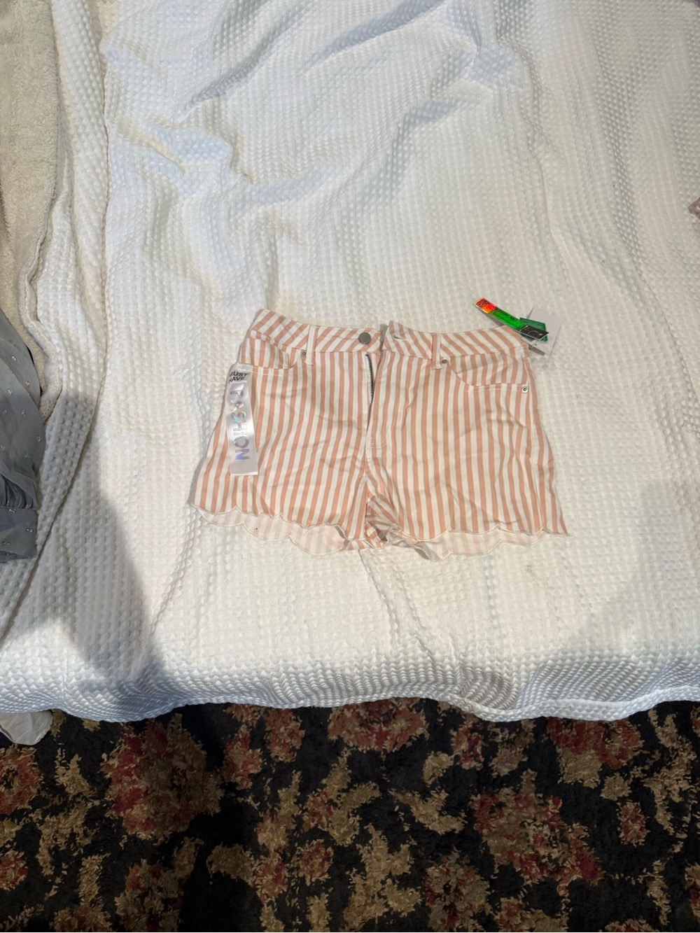 Tinseltown Pink & White Striped High-Waist Women’s Shorts